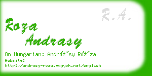 roza andrasy business card